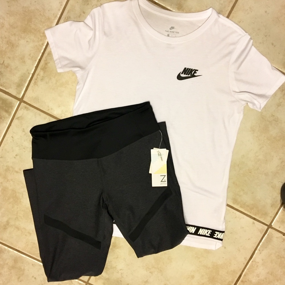 Athletic set Nike shirt + Zella leggings Size M